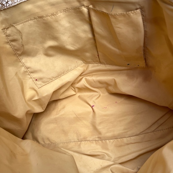 Lilly Pulitzer Gold Tote with Pink and Blue Stripes - Picture 9 of 10